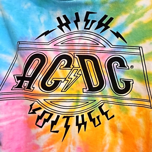 AC/DC Crop Tie Dye Hoodie - Official Merch - Picture 9 of 14